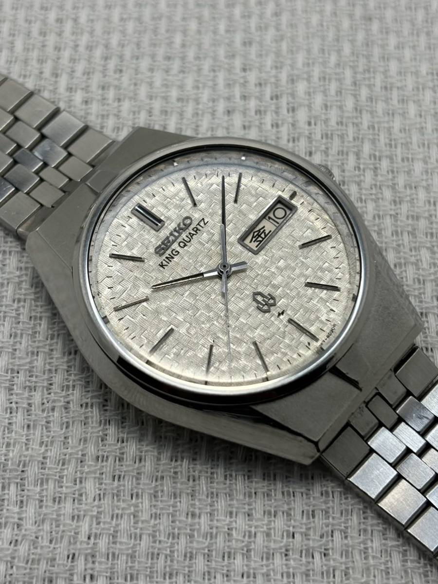 希少　セイコー　キングクォーツ 腕時計　0853-8030 格子柄文字盤 格安，新作登場 SEIKO セイコー KING QUARTZ キングクオーツ 0853-8030