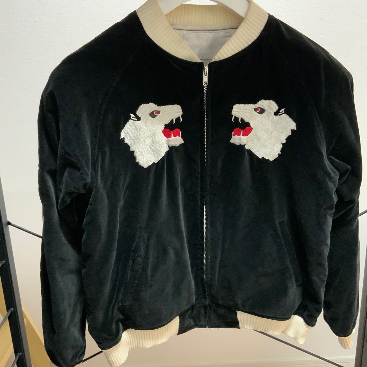 アラスカ刺繍スカジャン ベルベット 黒 Lサイズ | APPS-BICENTENARIO
