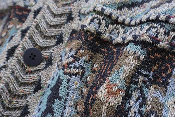 MISSONI ◇ 総柄 Vネック カーディガン ブラウン サイズ52 * オレンジ