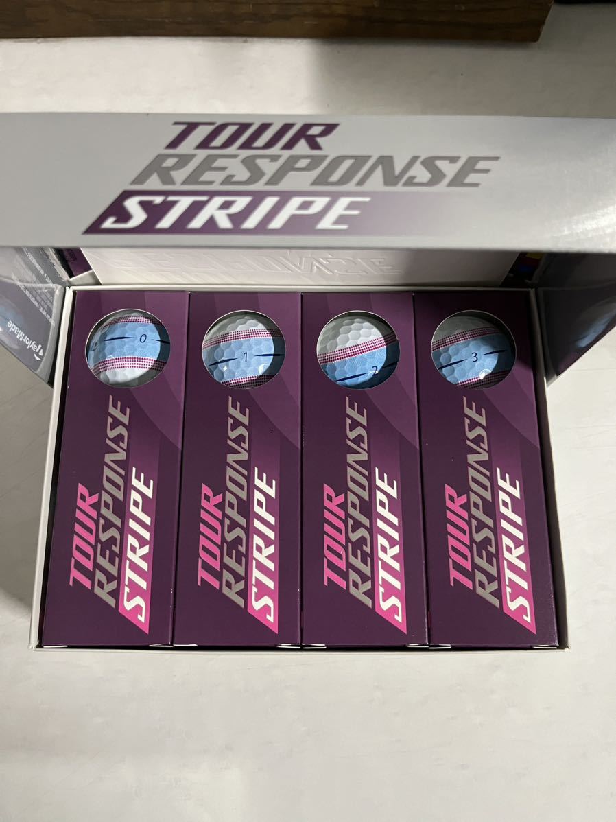 TaylorMade TOUR RESPONSE STRIPE ブルーピンク　テーラーメイド ツアーレスポンス ストライプ　ゴルフ ボール
