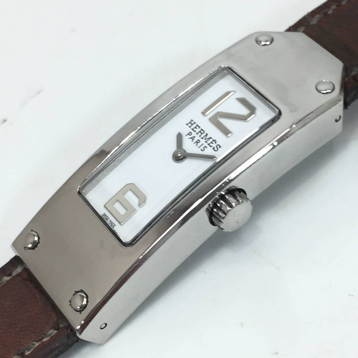 エルメス ケリー2 時計 二重巻きロングベルト 白 HERMES（腕時計）の 