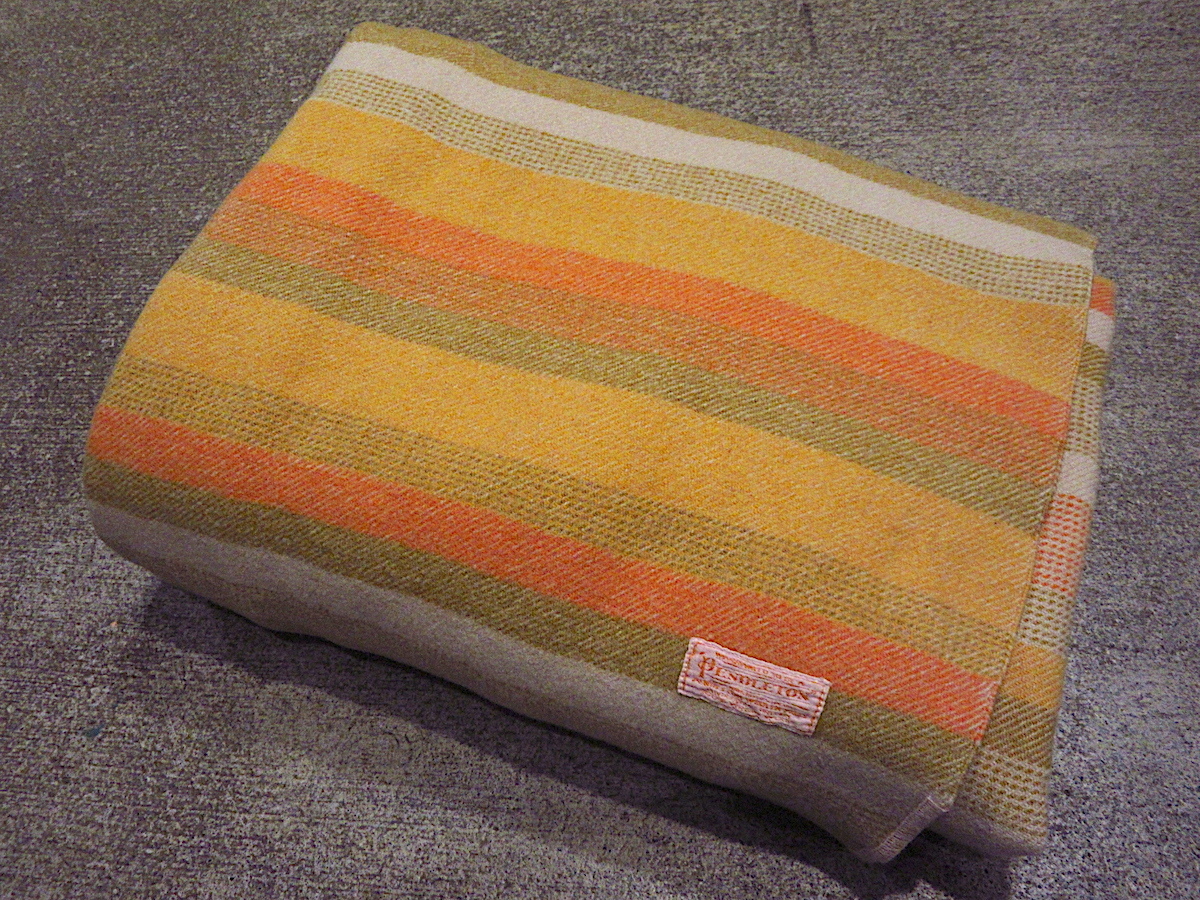 ビンテージ20's30's○PENDLETONマルチボーダーウールブランケットsize