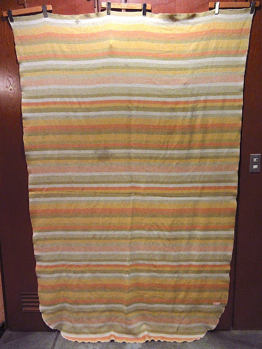 ビンテージ20's30's○PENDLETONマルチボーダーウールブランケットsize