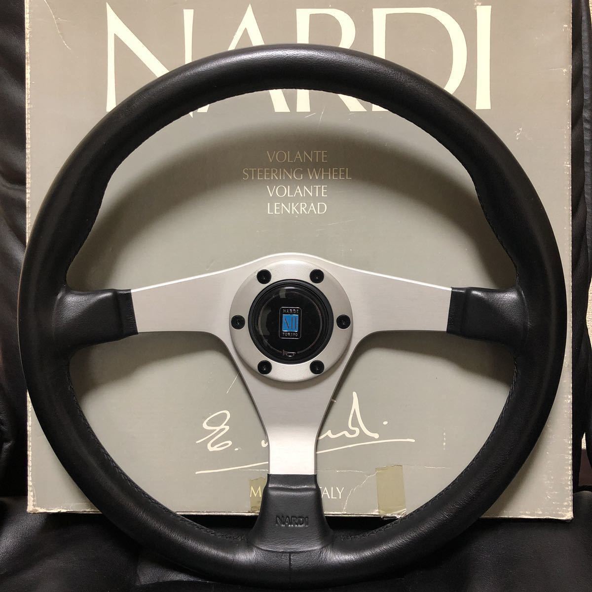 Nardi 3スポークステアリング 本体 1円スタート 【美品】NARDI GARA 3・ナルディかガラ3・シルバー