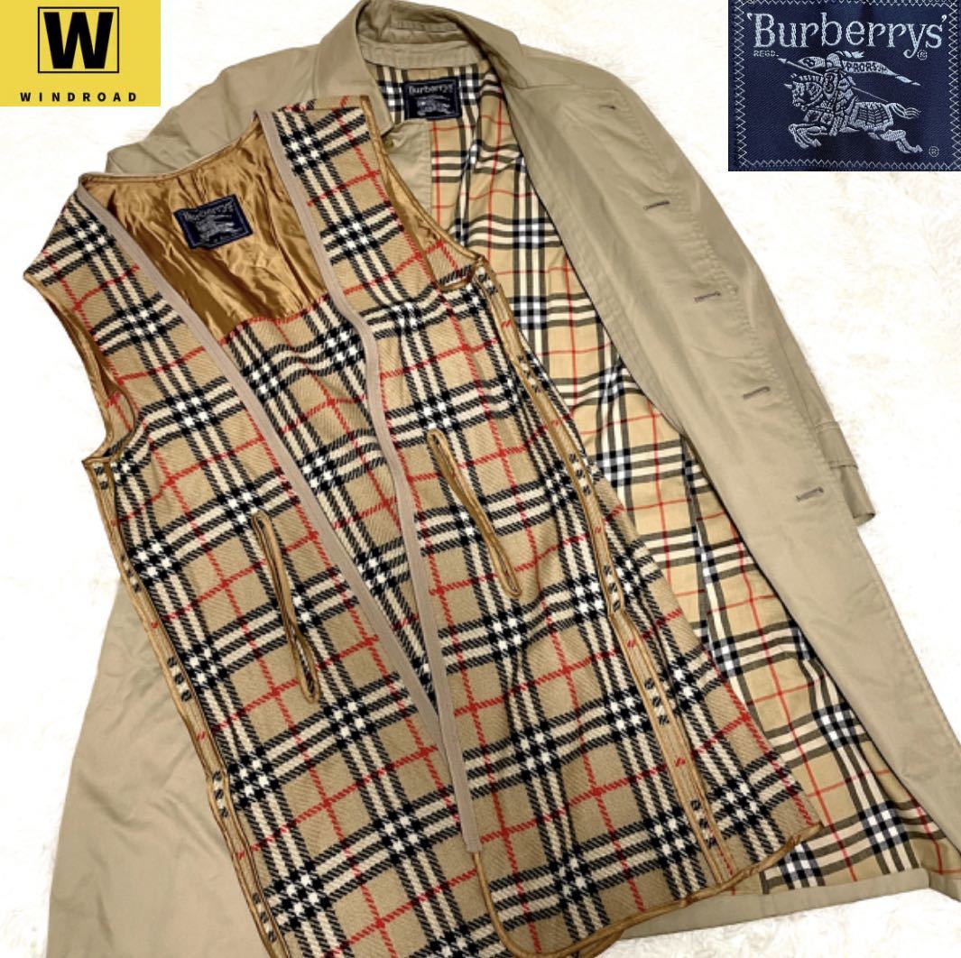 BURBERRYS バーバリーズ バーバリー 比翼 ステンカラーコート ライナー付 ノバチェック ロング