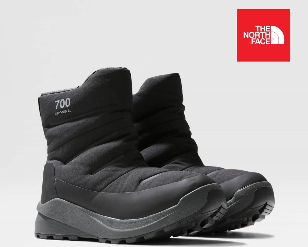 新品正規品☆700フィルパワー☆ザ ノース フェイス THE NORTH FACE M NUPTSE II BOOTIE WP （BLACK/ASPHALT GREY）☆US8.5/26.5ｃｍ