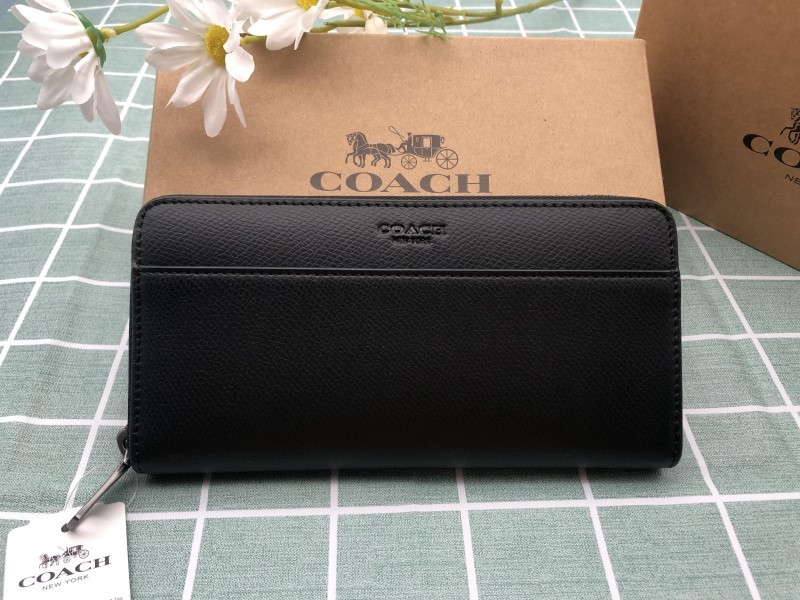 COACH コーチ 財布 長財布 ブラック メンズ プレゼント 小銭入れあり