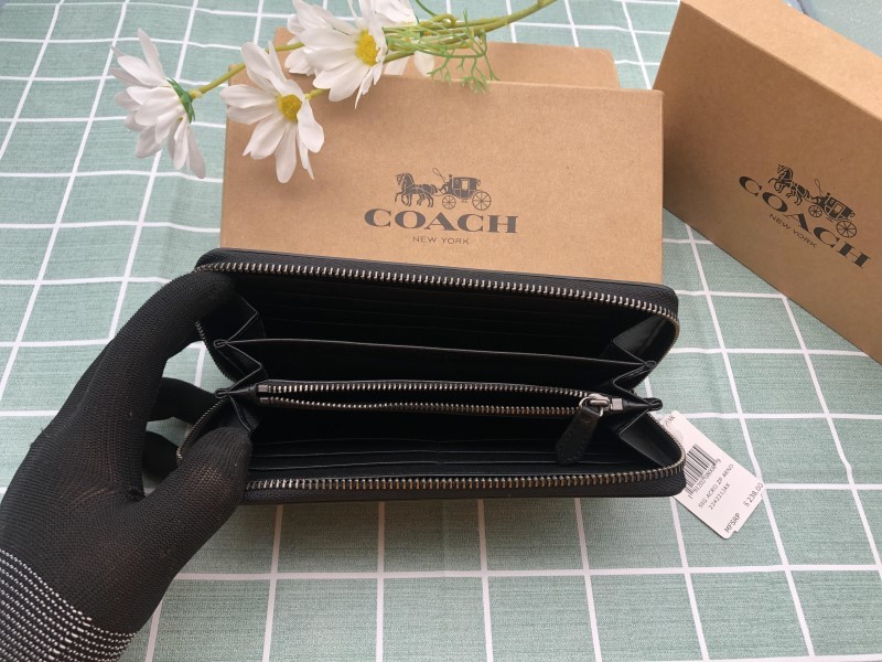 COACH コーチ 財布 長財布 ブラック メンズ プレゼント 小銭入れあり