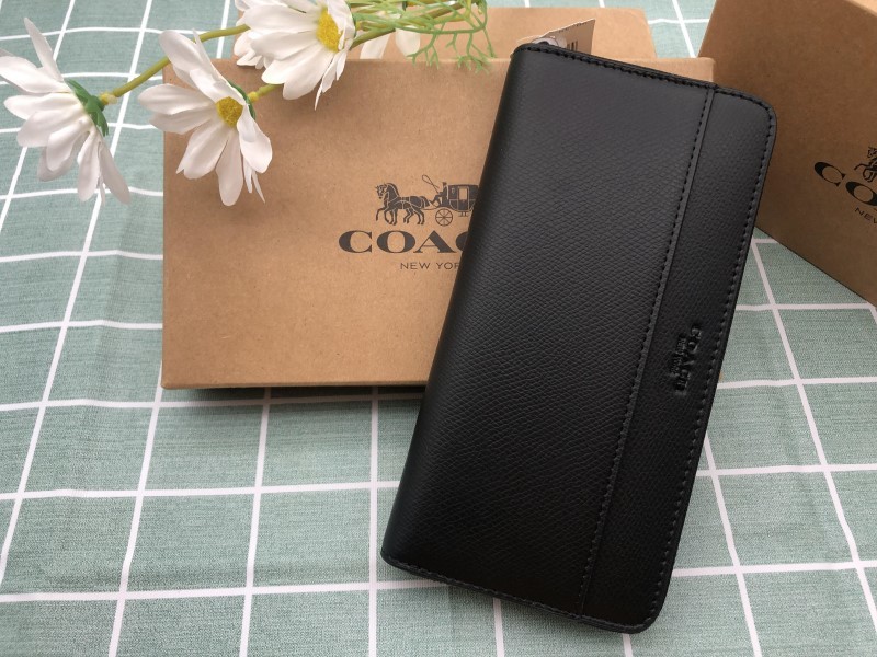COACH コーチ 財布 長財布 ブラック メンズ プレゼント 小銭入れあり