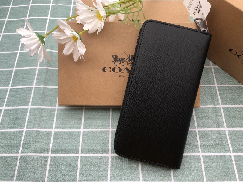 COACH コーチ 財布 長財布 ブラック メンズ プレゼント 小銭入れあり