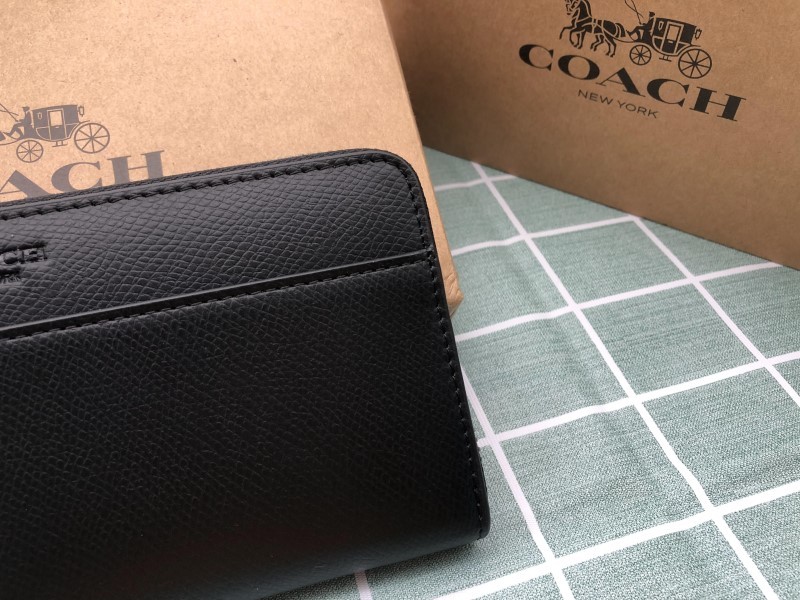 COACH コーチ 財布 長財布 ブラック メンズ プレゼント 小銭入れあり