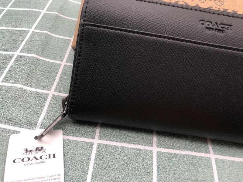 COACH コーチ 財布 長財布 ブラック メンズ プレゼント 小銭入れあり