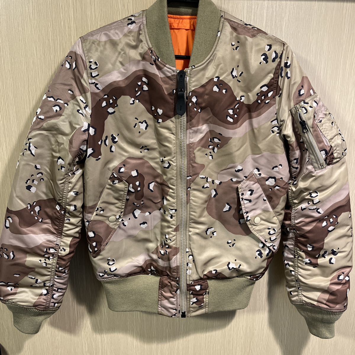 ◆極美品◆ALPHA INDUSTRIES フライトジャケットCAMO 迷彩MA-1 サイズS 