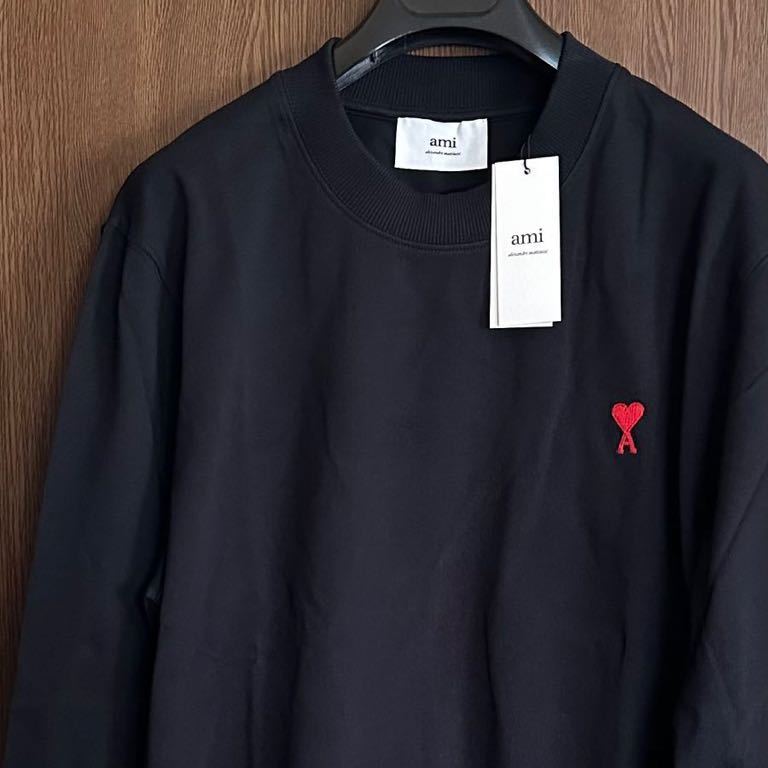 黒XXL新品 AMI Paris グラフィック ロゴ ロング Tシャツ アミ パリス