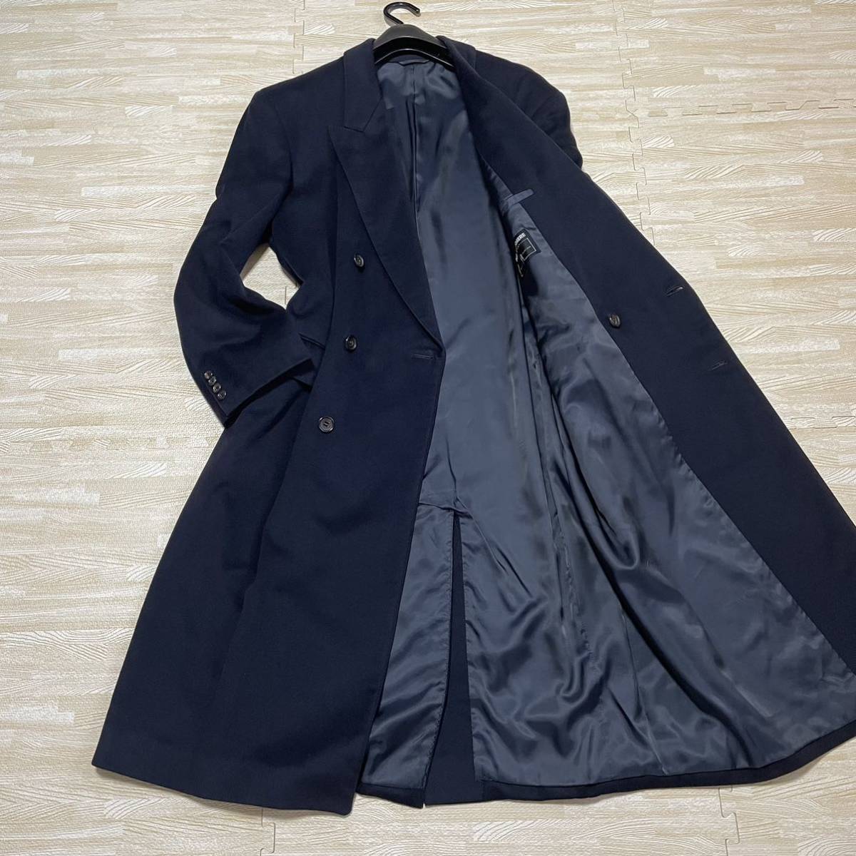 美品 ◇ マリーニ カシミア100％ コート ダークネイビー