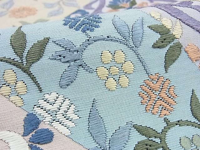 平和屋-こころ店□六通柄袋帯 唐織 唐万葉 立涌花唐草