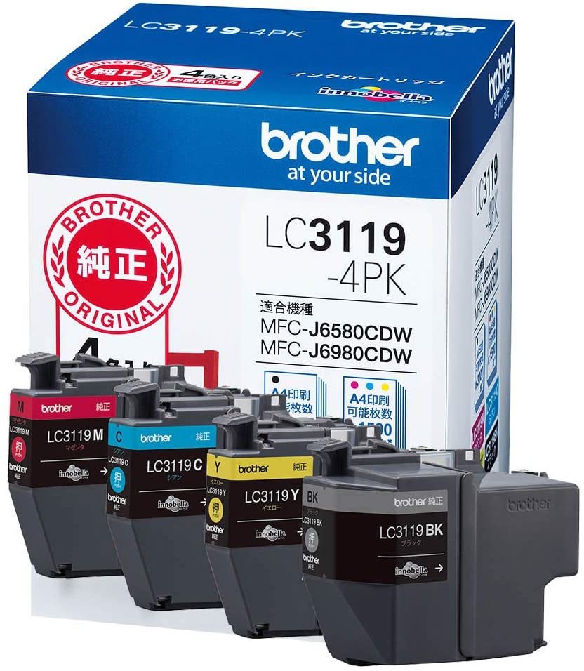 brother ブラザー工業 ブラザー インクカートリッジ4色パック(大容量