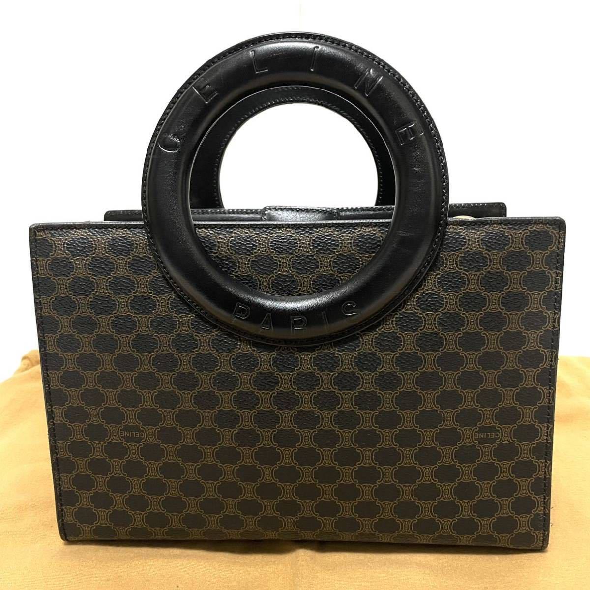 極美品 セリーヌ ハンドバッグ 2way マカダム 斜め掛け ゴールド 極美品 セリーヌ ハンドバッグ 2way マカダム 斜め掛け ゴールド