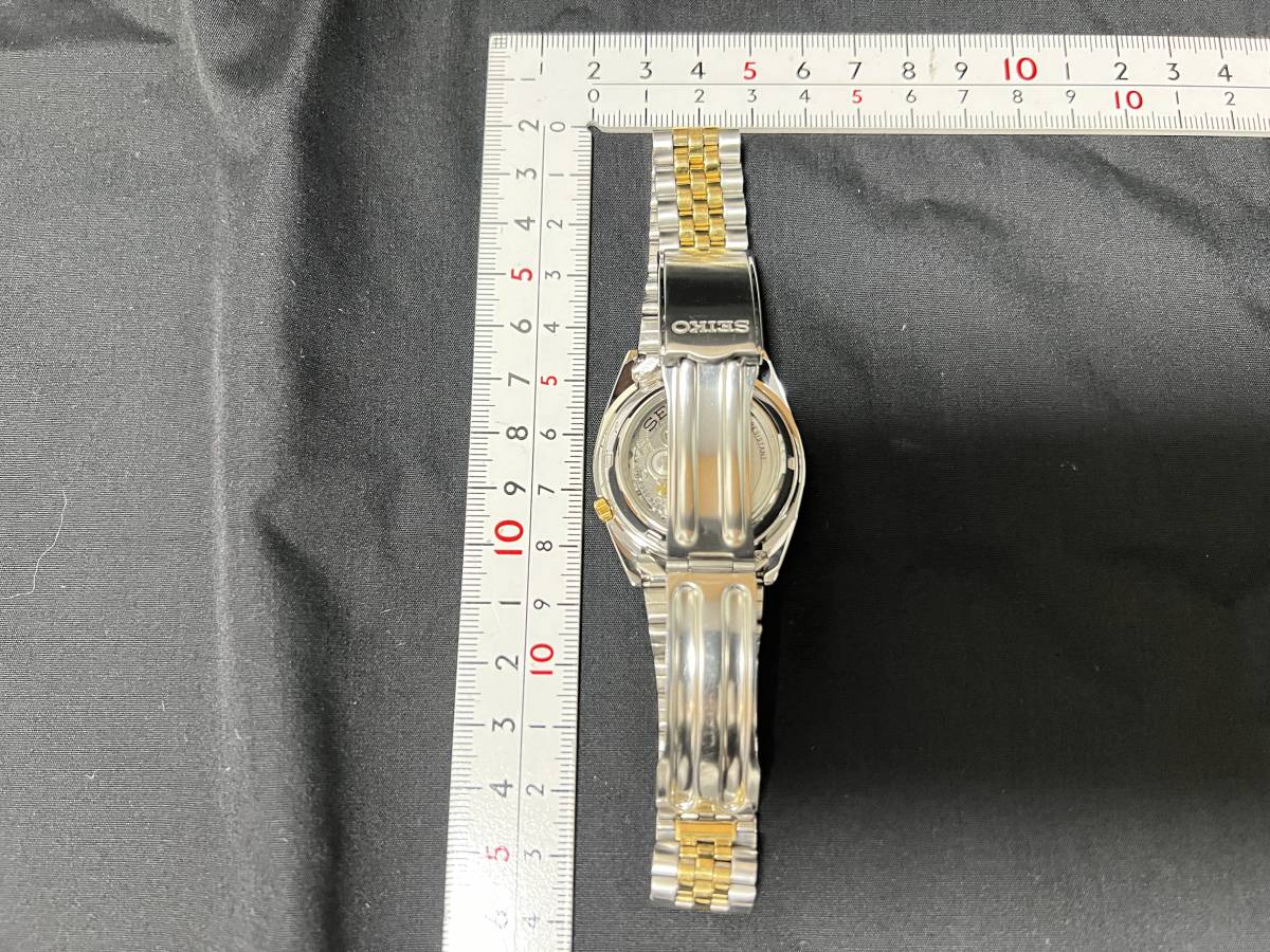 割と 正常 SEIKO セイコー5 7S26-0500 裏スケ 自動巻 コンビ メンズ