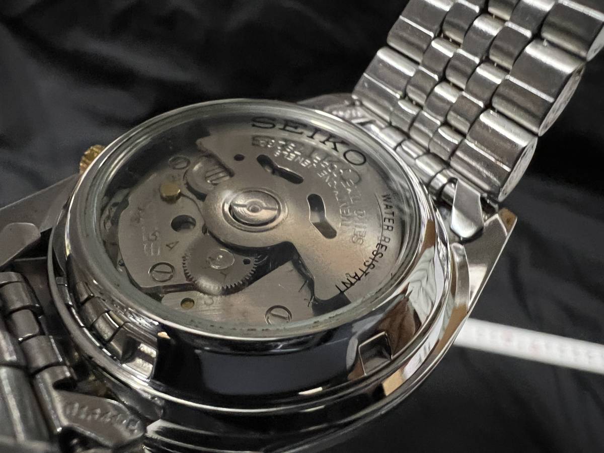 割と 正常 SEIKO セイコー5 7S26-0500 裏スケ 自動巻 コンビ メンズ