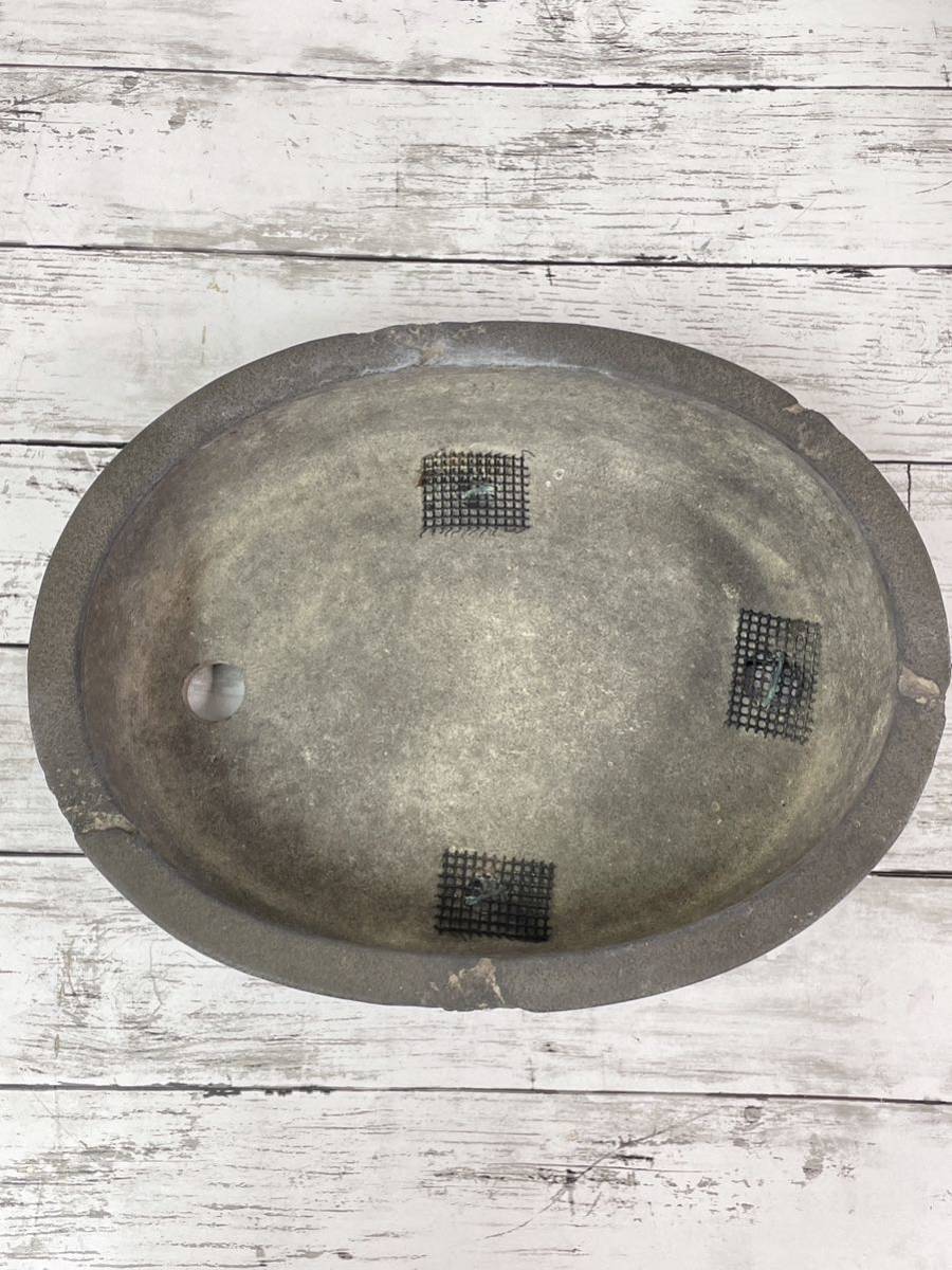 十王堂 松泉 松泉造印 盆栽鉢 植木鉢 鉢 楕円型 和鉢 希少 Y12