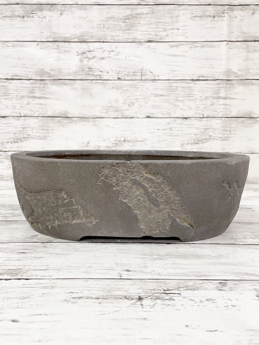 十王堂 松泉 松泉造印 盆栽鉢 植木鉢 鉢 楕円型 和鉢 希少 Y12