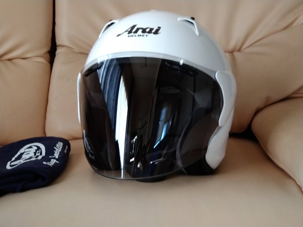 オートバイ 【送料無料】良品 Arai アライ SZ-F SZF WHITE ホワイト XL