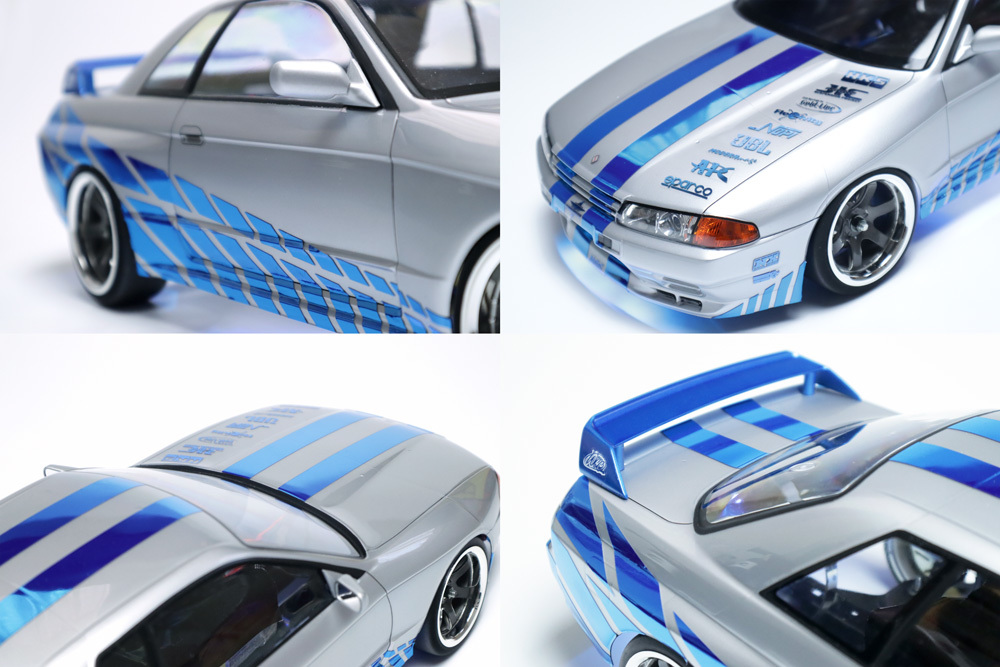 タミヤ　スカイラインボディ（ホイール、タイヤ、LED付き）のみ 1/10 タミヤ 日産 スカイライン R32 GT-R 塗装済 ラジコン ボディ
