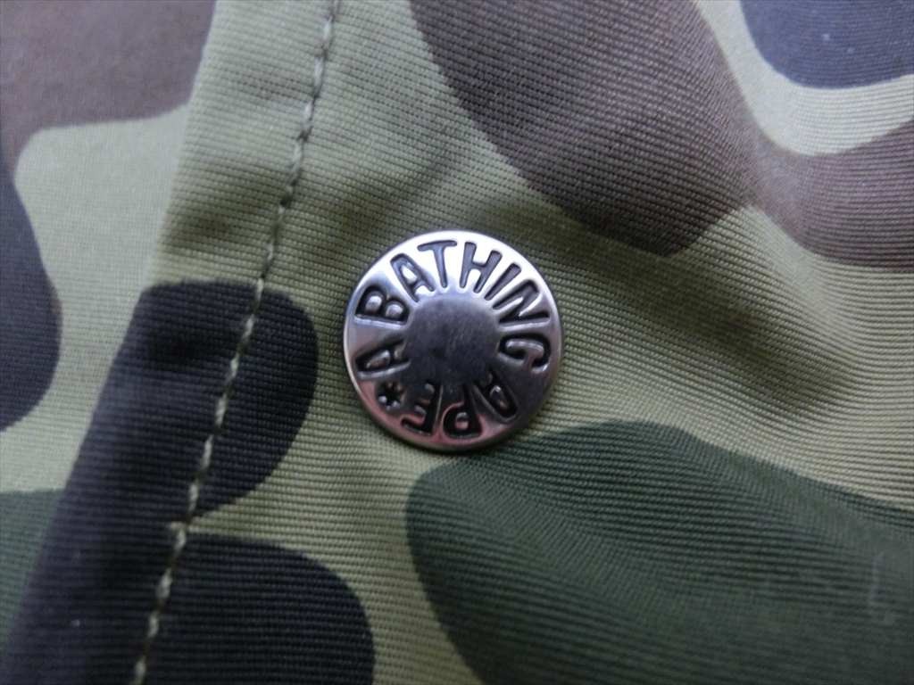 T【U2-40】【60サイズ】▲アベイシングエイプ/1ST CAMO YELLOW SHARK コーチジャケット/Lサイズ/メンズ/※毛羽立ち有