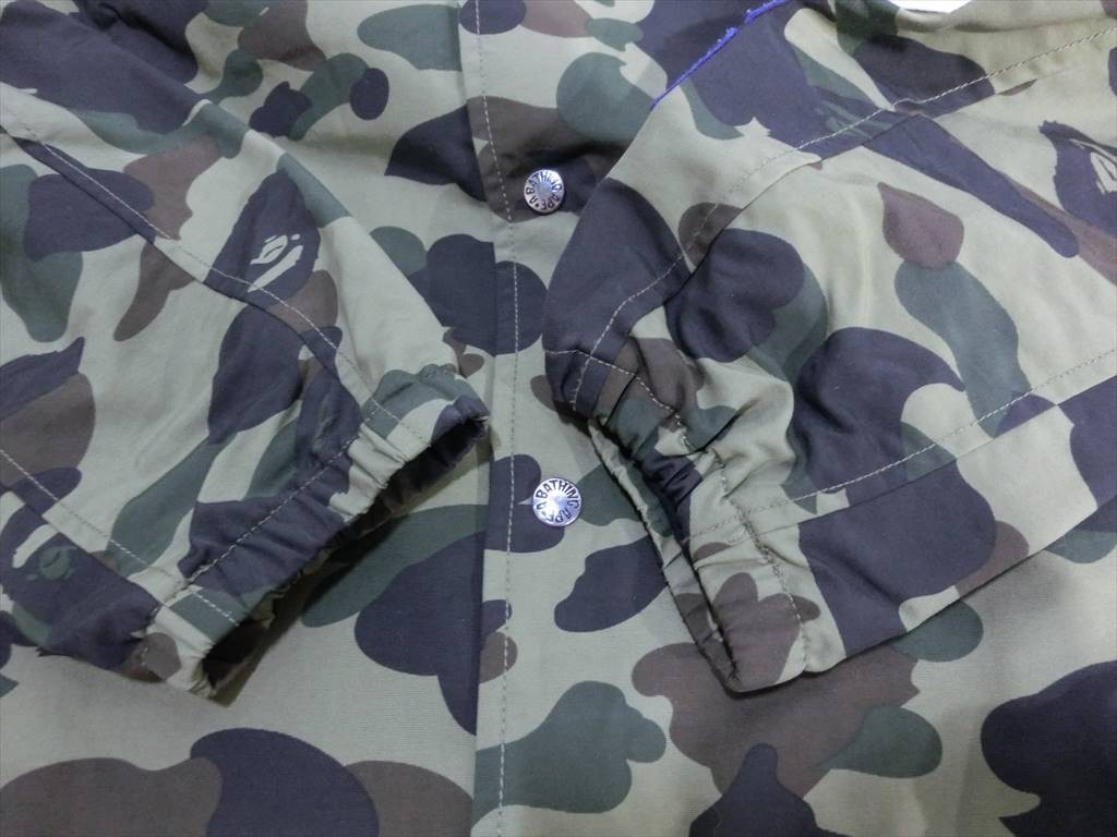 T【U2-40】【60サイズ】▲アベイシングエイプ/1ST CAMO YELLOW SHARK コーチジャケット/Lサイズ/メンズ/※毛羽立ち有