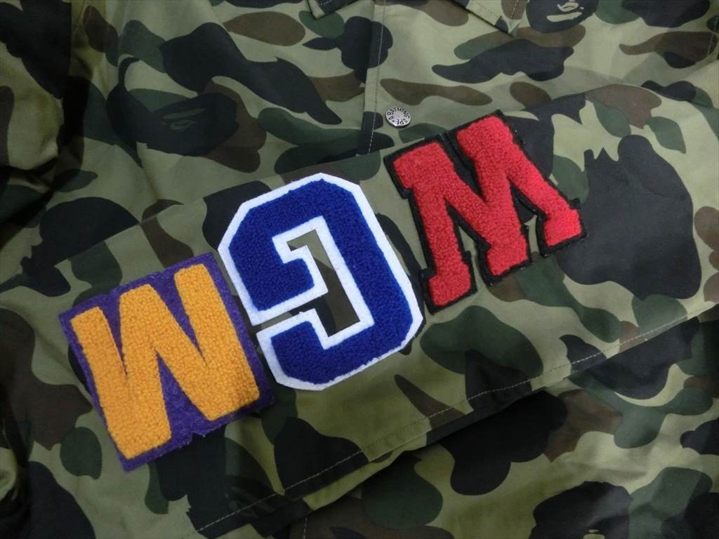 T【U2-40】【60サイズ】▲アベイシングエイプ/1ST CAMO YELLOW SHARK コーチジャケット/Lサイズ/メンズ/※毛羽立ち有