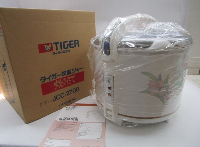 ★平0102 未使用 TIGER タイガー 炊飯ジャー 炊きたて JCC-2700 FT 1升5合 2.7L 白色 カトレア柄 タイガー魔法瓶 炊飯 保温 金花日