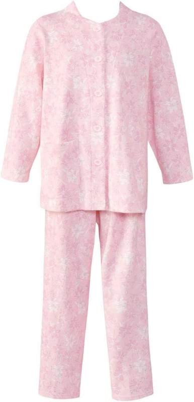 ワコール★らくラクパートナー★レディース 前開き 長袖パジャマ★LP(Lプチ)サイズ★エレガントなユリ柄★ピンク/PI