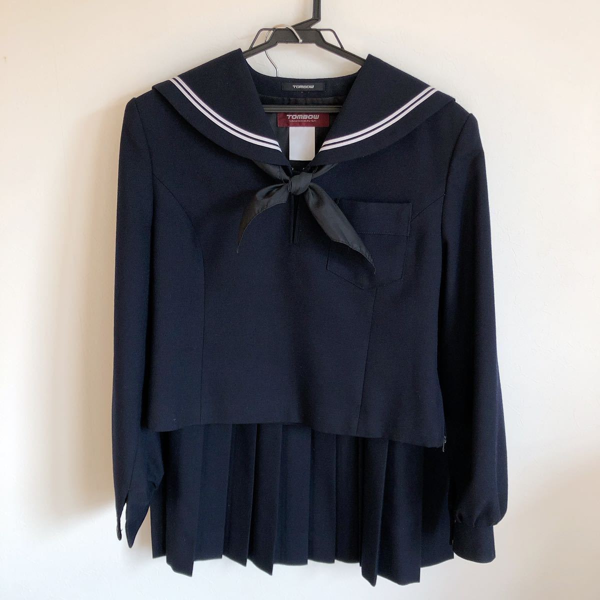 北海道 江別高校 制服 冬服 3点セット セーラー服 女子 学生服 2本線 