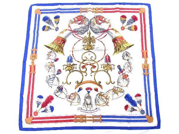 1円 □美品□ HERMES エルメス VIVE LA FRANCE カレ90 シルク100% 馬柄