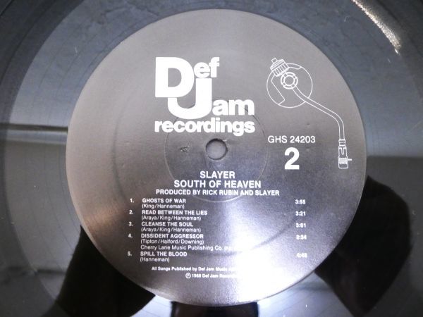 S) ○(E-19) SLAYER 「 SOUTH OF HEAVEN 」LPレコード US Original