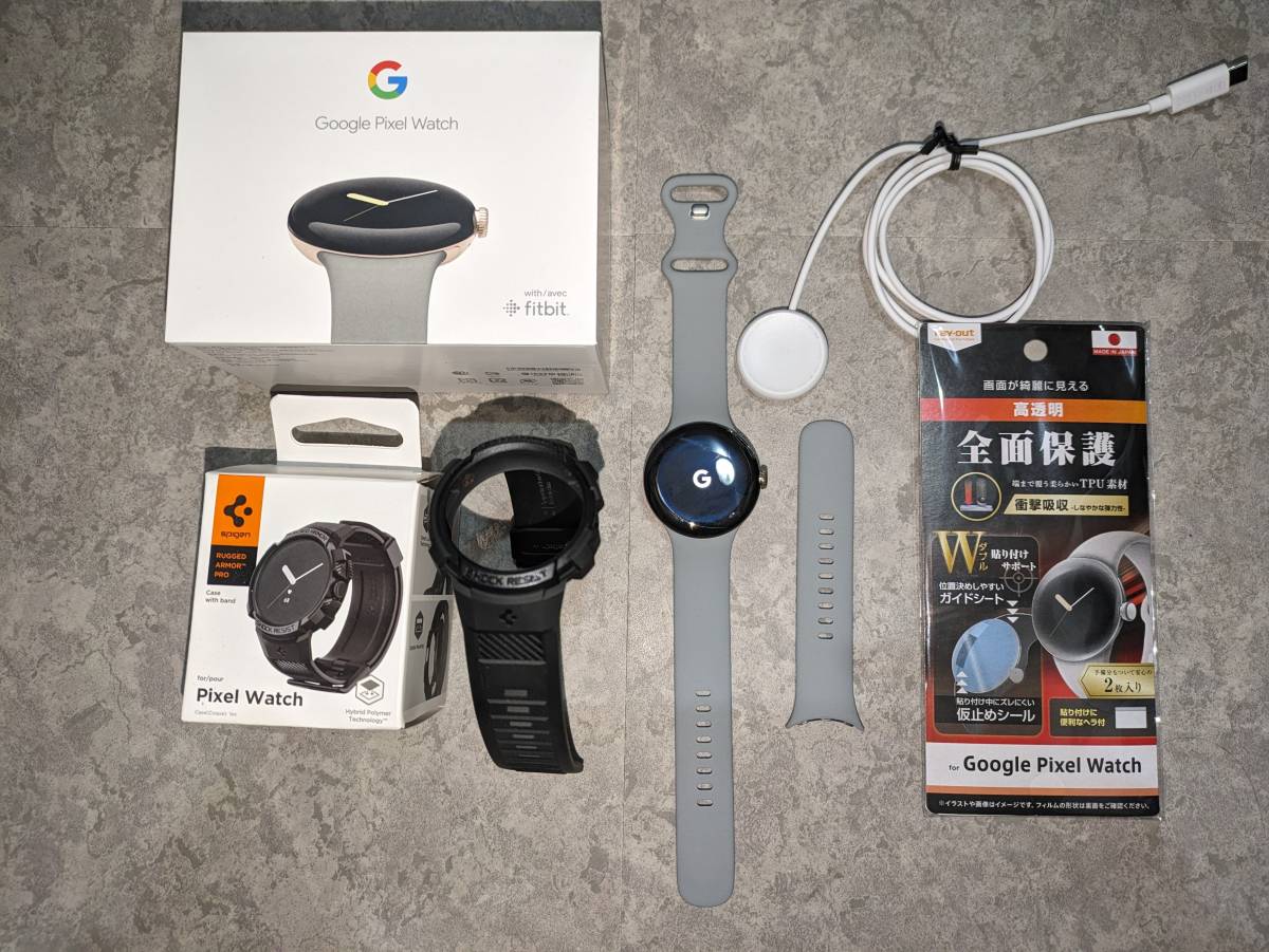 1円～! Google Pixel Watch ピクセル 使用数回 美品 Spigen バンド付 