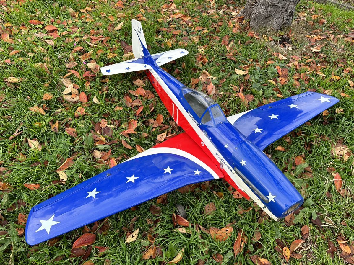 お引取り希望！　中古 RC電動飛行機 ムスタング Miss America ラジコン飛行機 エンジン機 機体 P-51 マスタング ミスアメリカ Miss