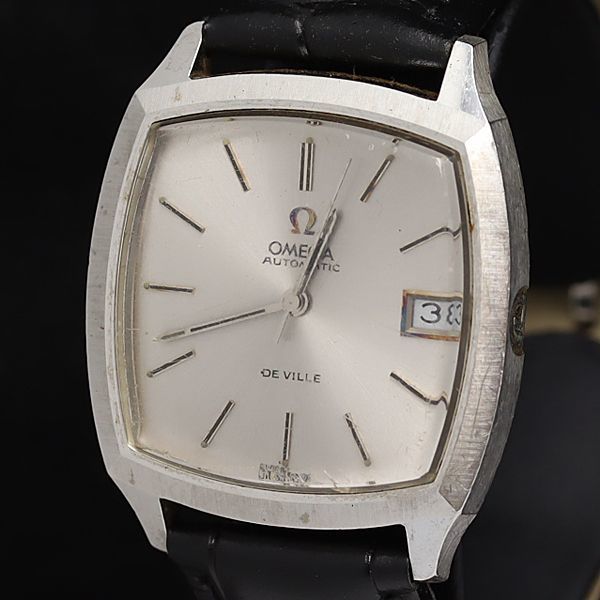 1円 オメガ デビル AT/自動巻 シルバー文字盤 デイト MGY メンズ腕時計 KTR 3185000