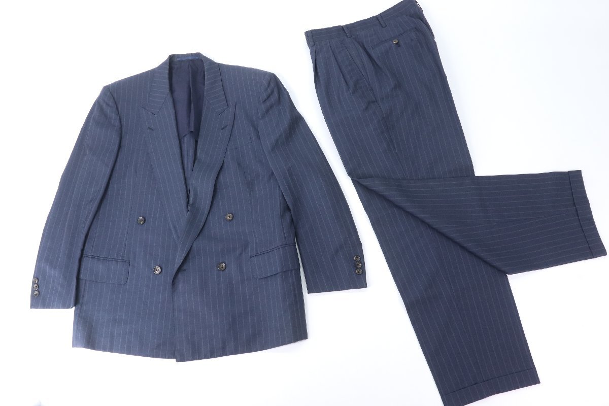 COMME des GARCONS HOMME DEUX コムデギャルソン オム ドゥ スーツ セットアップ サイズM ウエスト80 ストライプ ネイビー 毛100％ 0306-HA