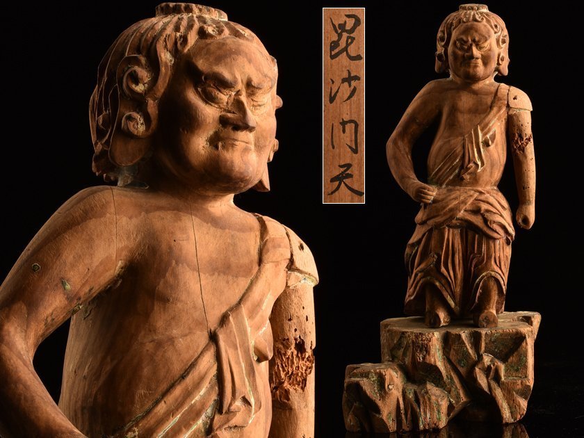 人気，人気SALE】 1【琴》送料無料 仏教美術 鎌倉～室町時代 彩色木彫