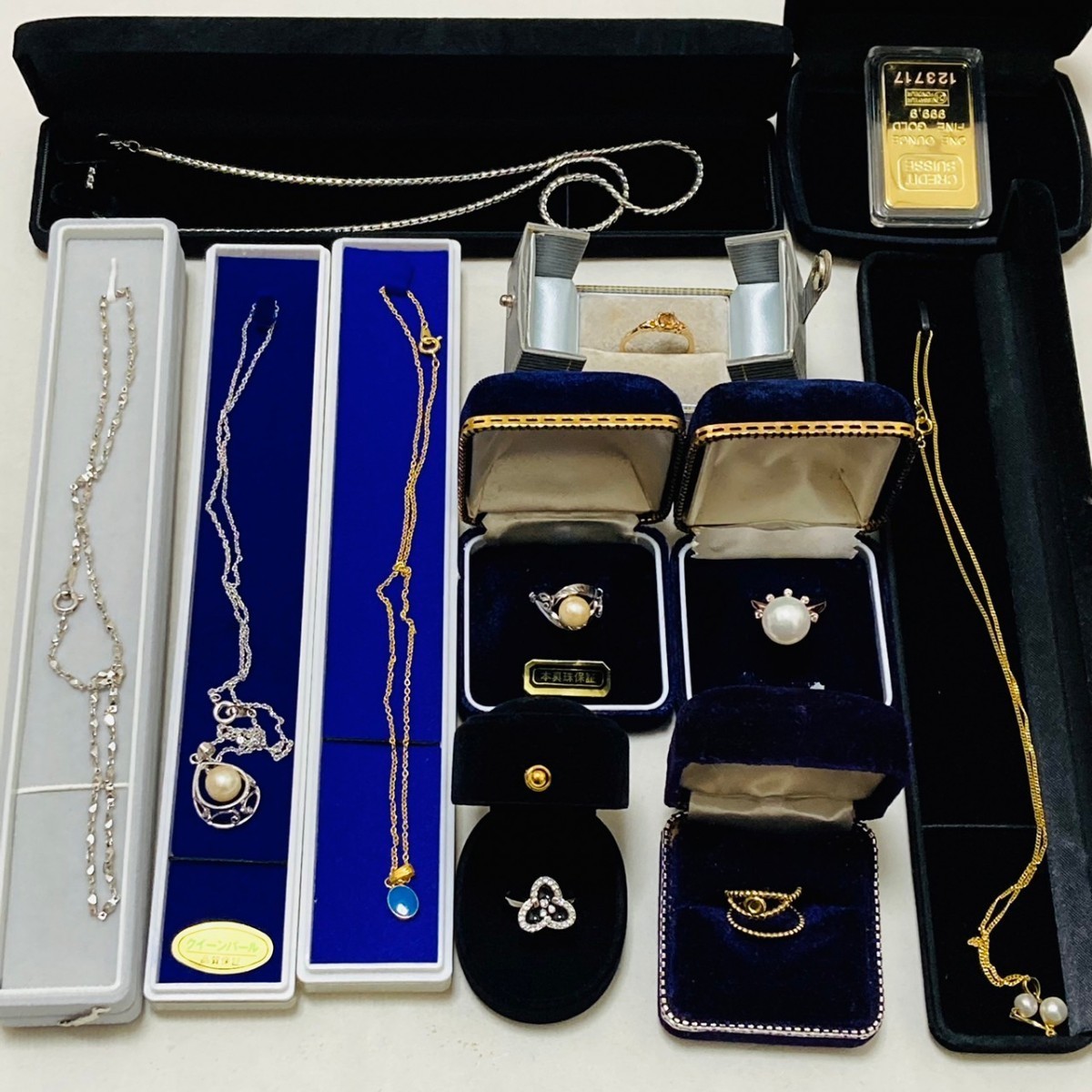 箱付き ネックレス リング 昭和レトロ ゴールド系 シルバー系 GP.GF 