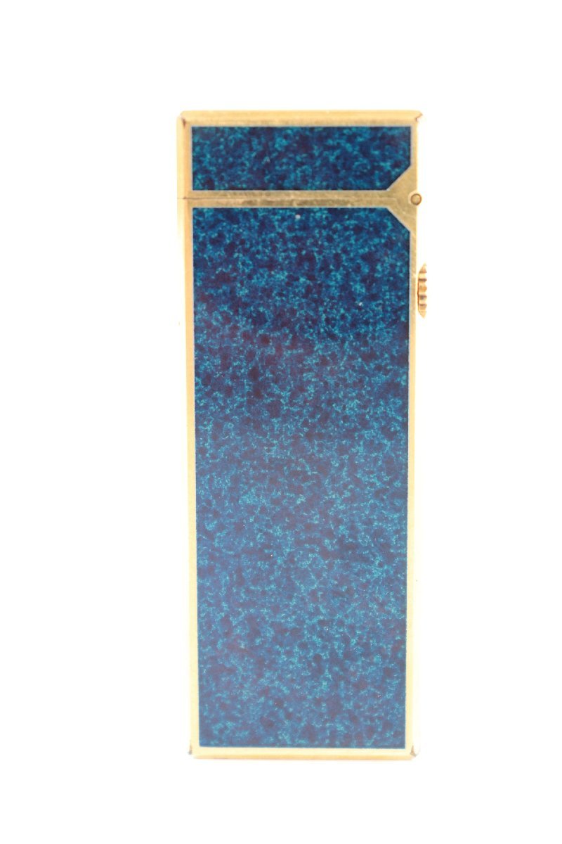 dunhill ダンヒル ガスライター ローラー式 ブルー ゴールドカラー 喫煙具 0392-TE