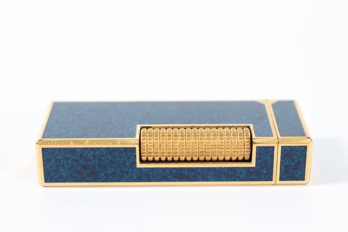 dunhill ダンヒル ガスライター ローラー式 ブルー ゴールドカラー 喫煙具 0392-TE