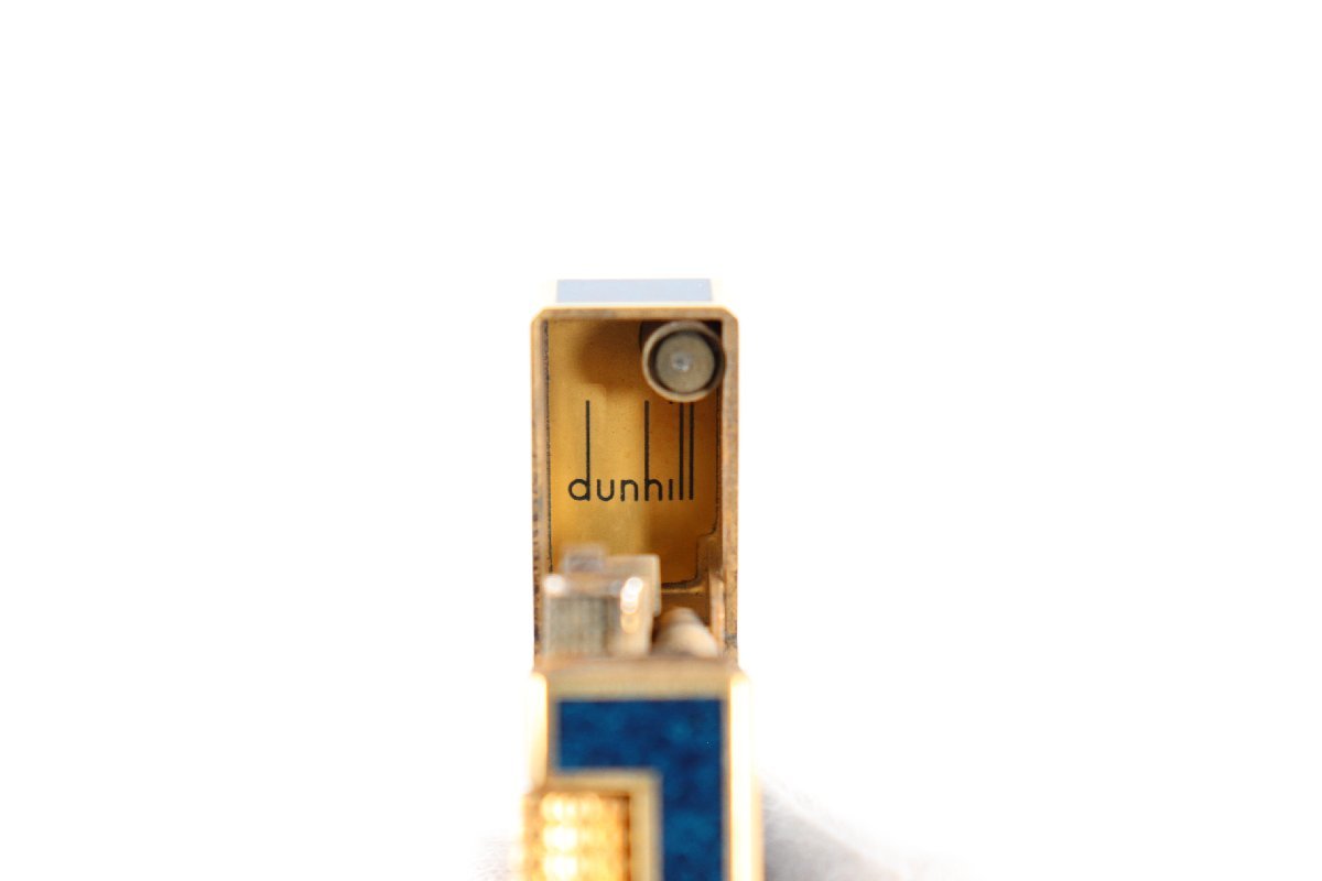 dunhill ダンヒル ガスライター ローラー式 ブルー ゴールドカラー 喫煙具 0392-TE
