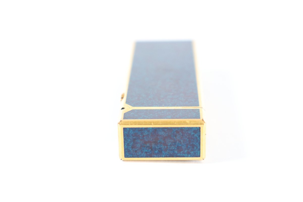 dunhill ダンヒル ガスライター ローラー式 ブルー ゴールドカラー 喫煙具 0392-TE