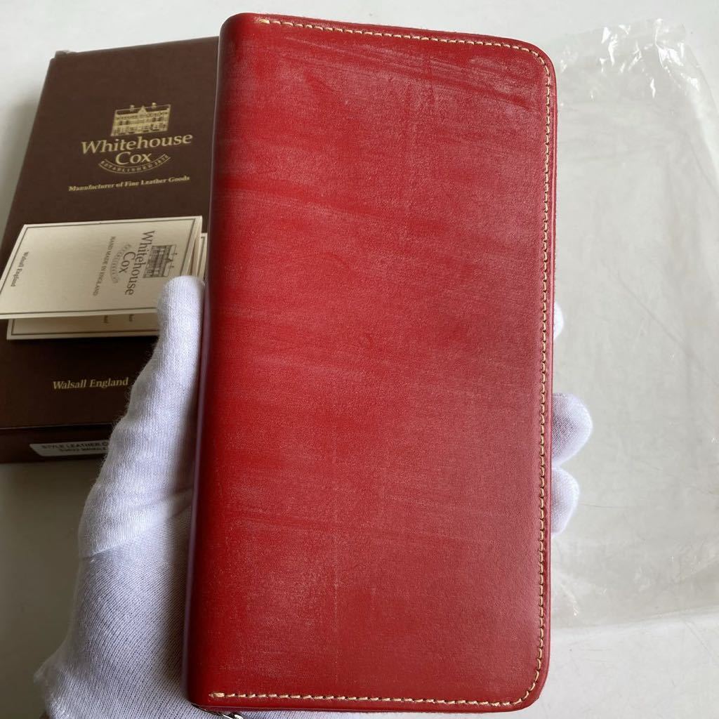未使用 Whitehouse Cox S2622 ラウンドファスナー 長財布 ホワイト  