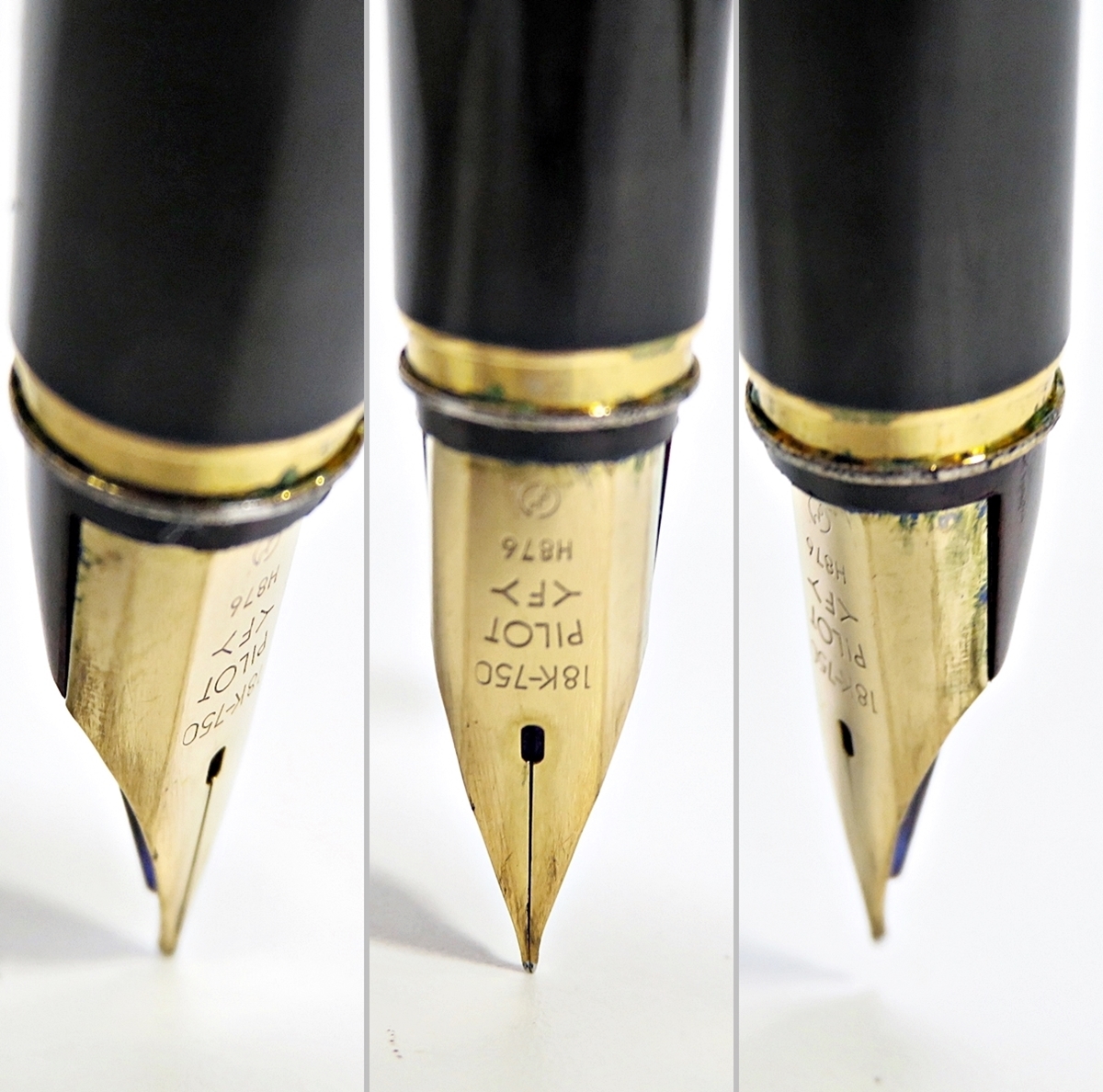 ヴィンテージ】パイロット 万年筆 エリート 18K-750 ゴールド 格子柄
