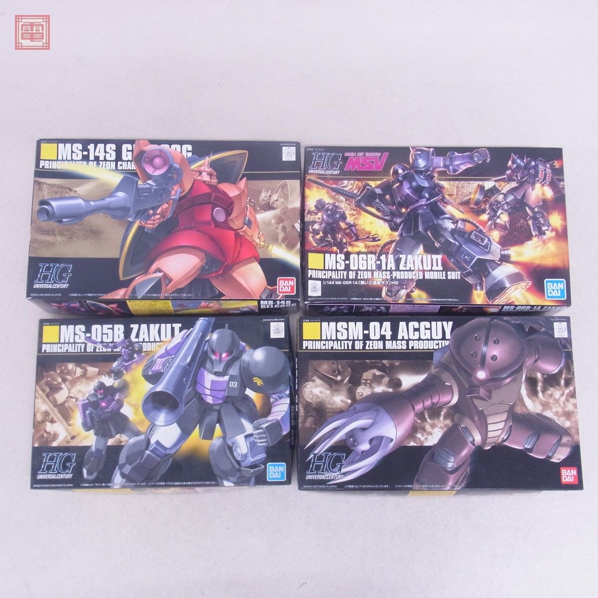 未組立 バンダイ HG 1/144 シャア専用ゲルググ/アッガイ/黒い三連星 
