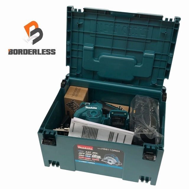 ☆未使用品☆ makita マキタ 18V 165mm 充電式マルノコ HS611DRGX 鮫肌チップソー バッテリー2個(18V 6.0Ah)充電器+ケース 82941